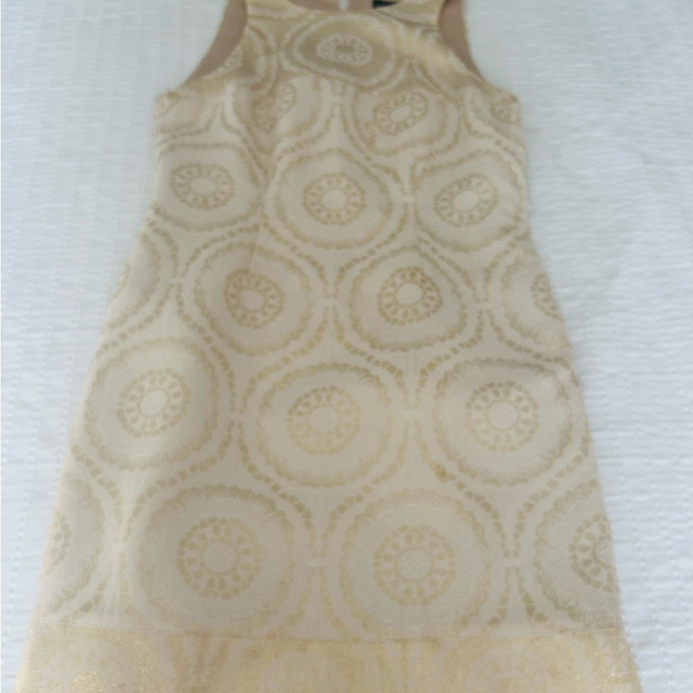 Moda International Cream Tan Halter Sheath Dress